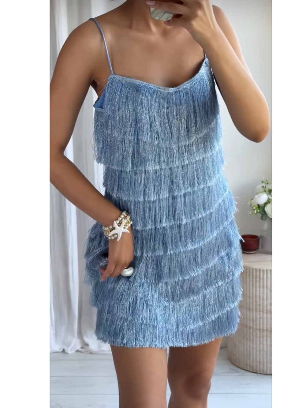 Zara Fringed Mini Dress - Picture 4 of 16